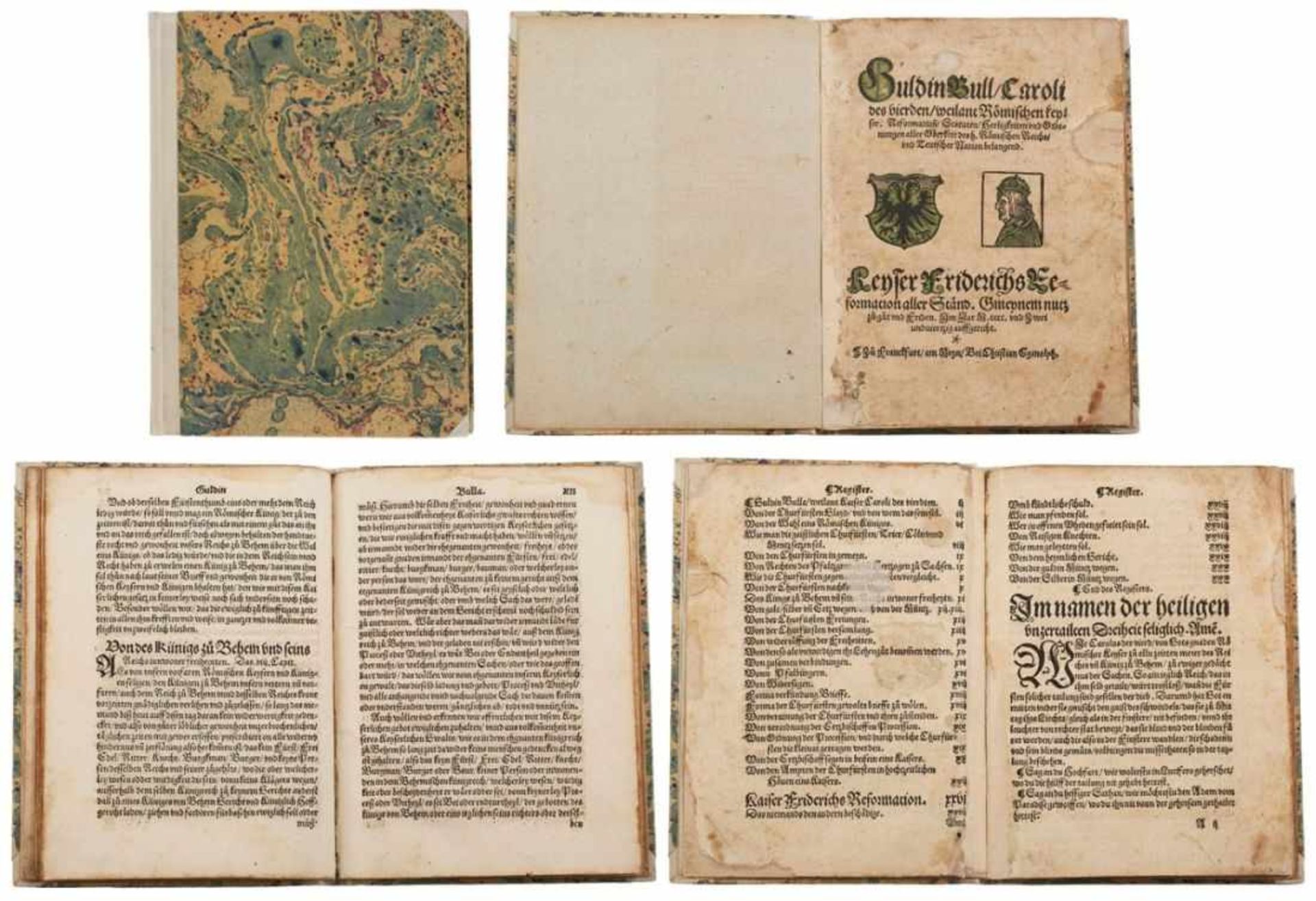 Band Karl IV. Kaiser Dat. 1531"Guldin Bull, Caroli des vierden, weilant Römischen keyser.