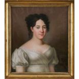 PastellkreidezeichnungBildnismaler um 1800 "Portrait einer jungen Frau" 58,2 x 51,3 cm, org.