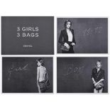 Mappe mit 3 Fotografien, Chanel"3 Girls 3 Bags" 2015 Kirsten Stewart: Modell "11.12." Alice