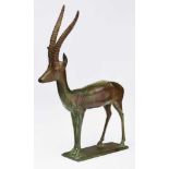 Bronze Harold Winter(1887 Frankfurt - 1969 Oberursel) "Gazelle", Entwurf: 1920. Grünlich/schwarz