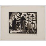 Holzschnitt Karl Schmidt-Rottluff1884 Rottluff - 1976 Berlin "Russischer Wald" 1918 u. re. sign.