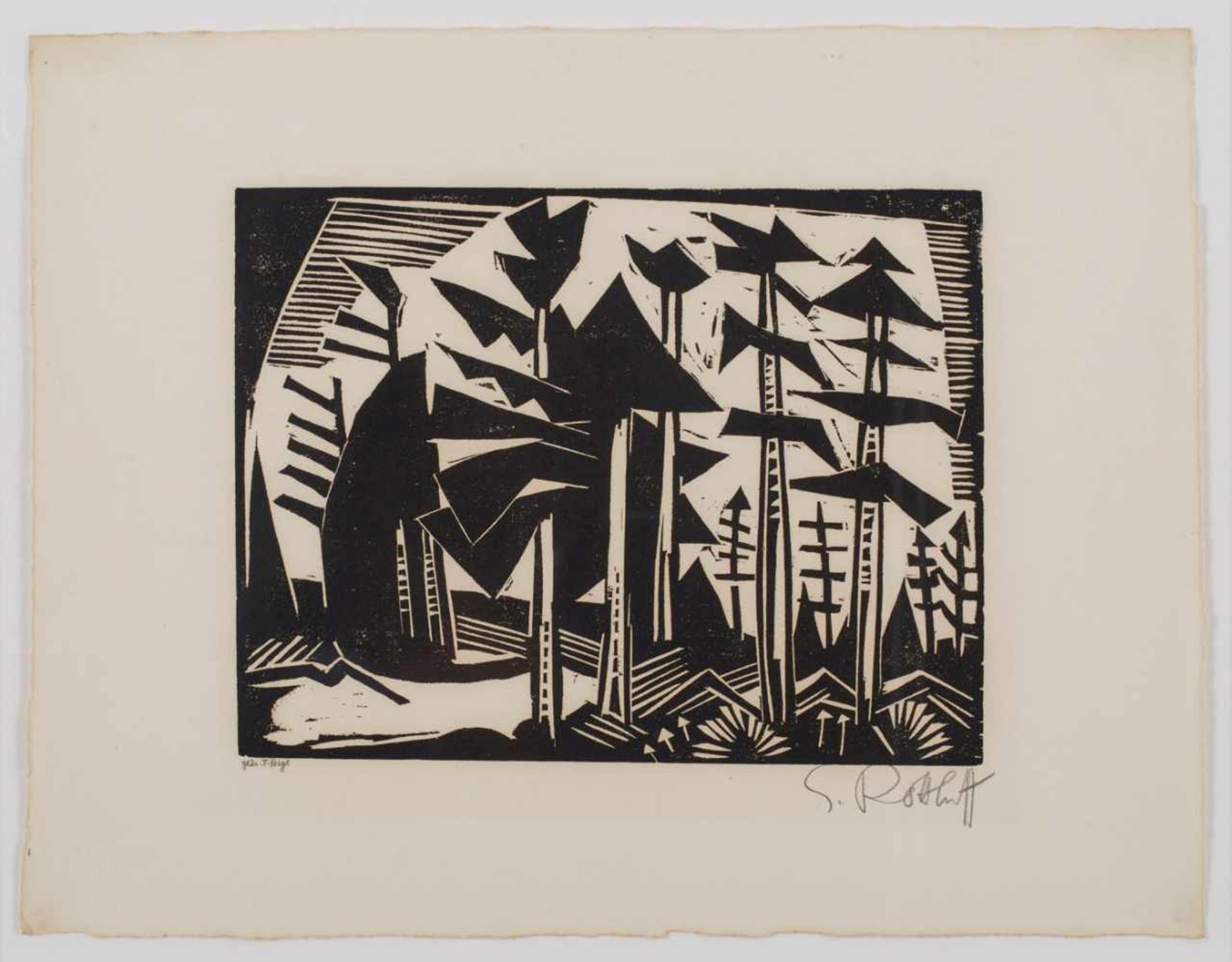 Holzschnitt Karl Schmidt-Rottluff1884 Rottluff - 1976 Berlin "Russischer Wald" 1918 u. re. sign.