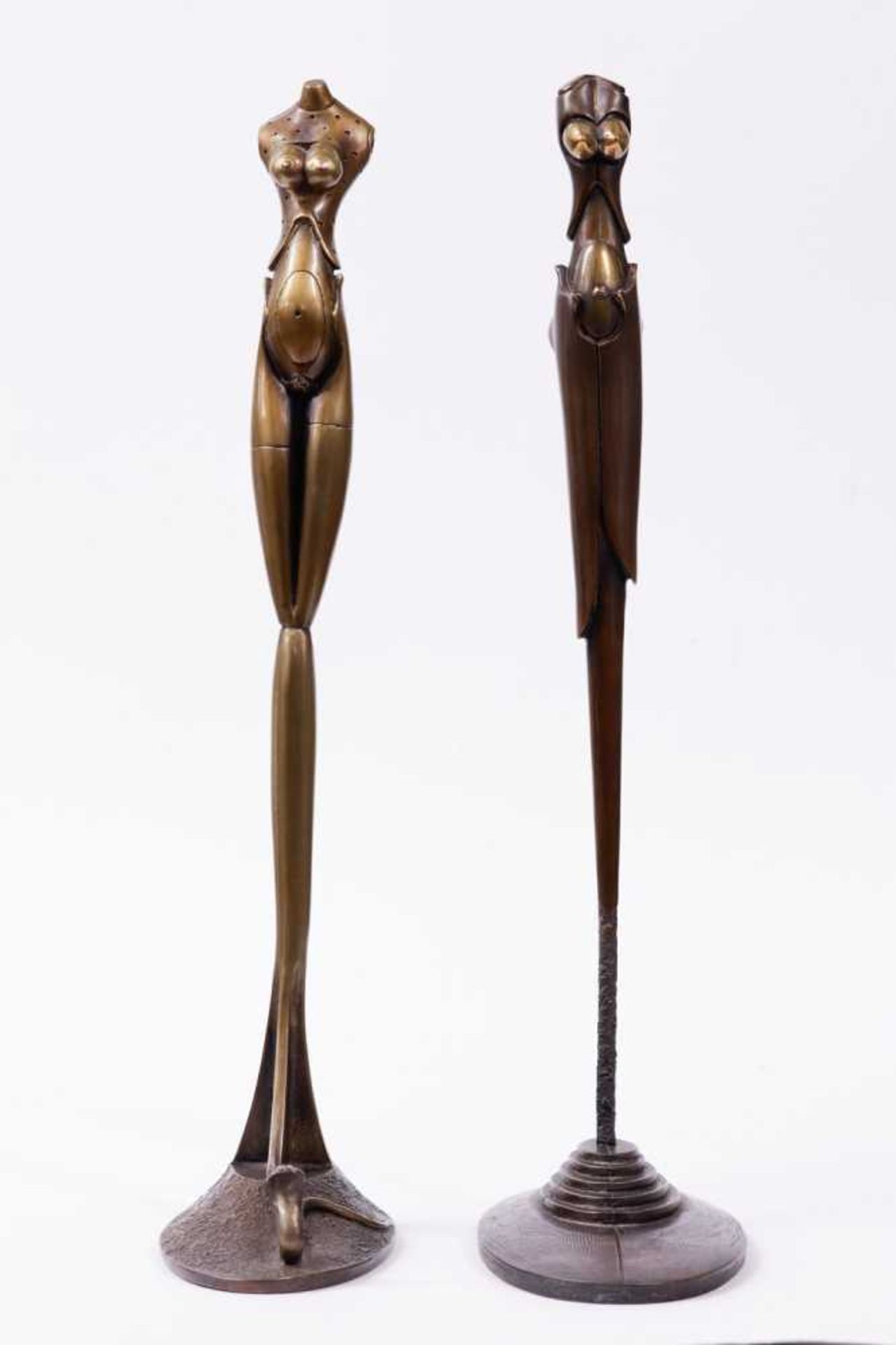 Paar Bronzen Paul Wunderlich(1927 Eberswalde - 2010 Saint-Pierre-de- Vassols) "Eva mit der