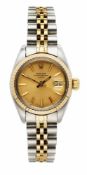 Damenarmbanduhr Rolex Oyster Perpetual, Schweiz 1980.Gehäuse und orig. Armband in Stahl/Gold,