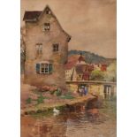 Aquarell, weiß gehöht, Carl Kehr1866 Nürnberg - 1919 Neuenstein "Velden" u. li. sign. C. Kehr,