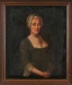 Gemälde Bildnismaler 18. Jh."Bildnis einer älteren Dame mit Haube" Öl/Lwd., 80 x 66,5 cm