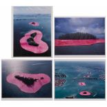 Serie von 4 PhotographienChristo/ Wolfgang Volz "Surrounded Islands, Biscayne Bay, Greater Miami,