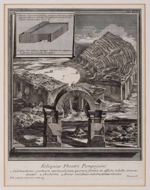 Radierung Giovanni Battista Piranesi1720 Mogliano, Veneto - 1778 Rom "Reliquies Theatri Pompejani;