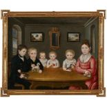 Gemälde Genremaler um 1790"Familienbildnis" Öl/Lwd., 61 x 76 cm