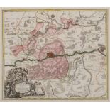 Kolorierte KupferstichkarteTobias Conrad Lotter 1717 Augsburg - vor 1777 Augsburg "Francofurti ad