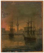 GemäldeJohann Christian Clausen Dahl, zugeschrieben 1788 Bergen - 1857 Dresden "Hafenszene im