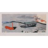Farblithographie Georges Braque1882 Argenteuil - 1963 Paris "Boote am Strand" u. re. sign. G. Braque