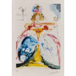 Farblithographie und Radierungnach einem Aquarell von Salvador Dali "Prinzessin"1961/1984 u. re.