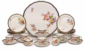 Kaffeeservice-Teile für 16 Pers.,Meissen teils um 1924-34 und 1968. Kobaltblaue Kanten m.