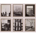 Zwei Rahmen mit 6 Fotoprints/Nachdrucke"New York d. 1930er Jahre" je 12 x 9,5 cm (PP-Ausschnitt), 1x