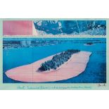 Poster /OffsetChristo geb. 1953 Gabrowo "Surrounded Islands, Biscayne Bay, Greater Miami, Florida"