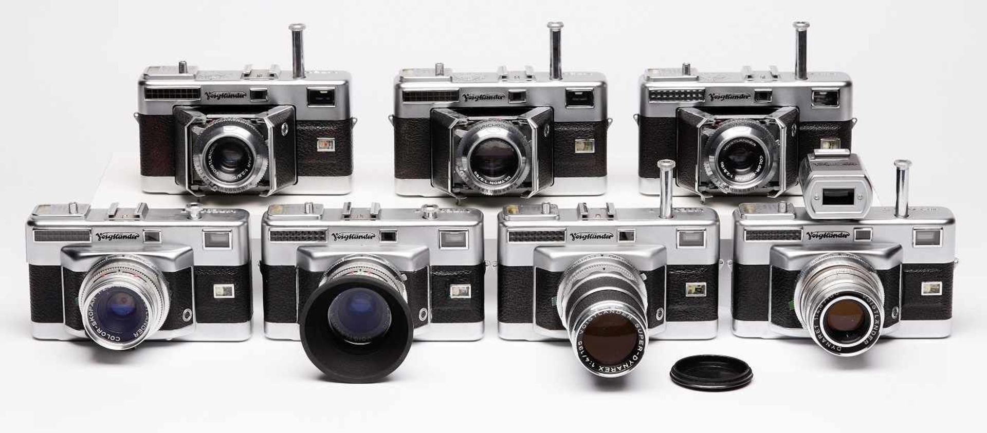 Konvolut von 7 Kameras, Modell "Vitessa",Voigtländer um 1960. Best. aus: 4 x "Vitessa T", 3 x "