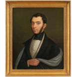 Gemälde Bildnismaler um 1830"Porträt eines jungen Mannes" Öl/Lwd., 67,5 x 56 cm