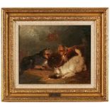 Gemälde G. Smith Armfieldgeb. um 1808, gest. um 1893 Englischer Tier- u. Jagdmaler. "Drei Freunde"