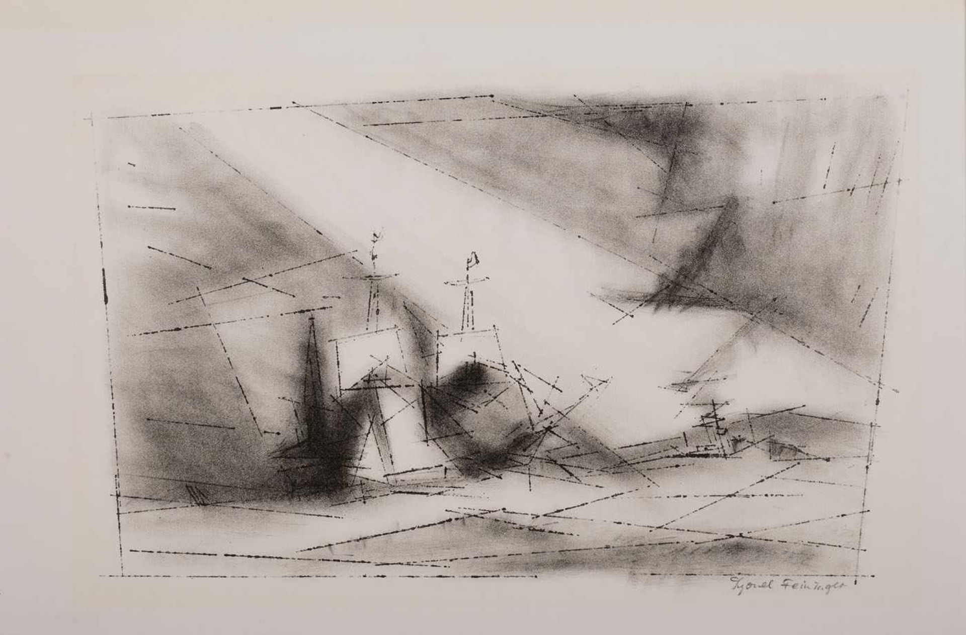 Lithographie Lyonel Feininger1871 New York City - 1956 New York City "Off the Coast" 1951 u. re.