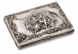 Etui, Barock-Stil, Hanau 2. Hälfte 20. Jh.800er Silber, innen vergoldet. Fa. Manns Adam & Sohn,