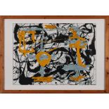 Poster/OffsetNach Jackson Pollock "yellow black" 59 x 80 cm (Darstellung) Edition Bildkunst -