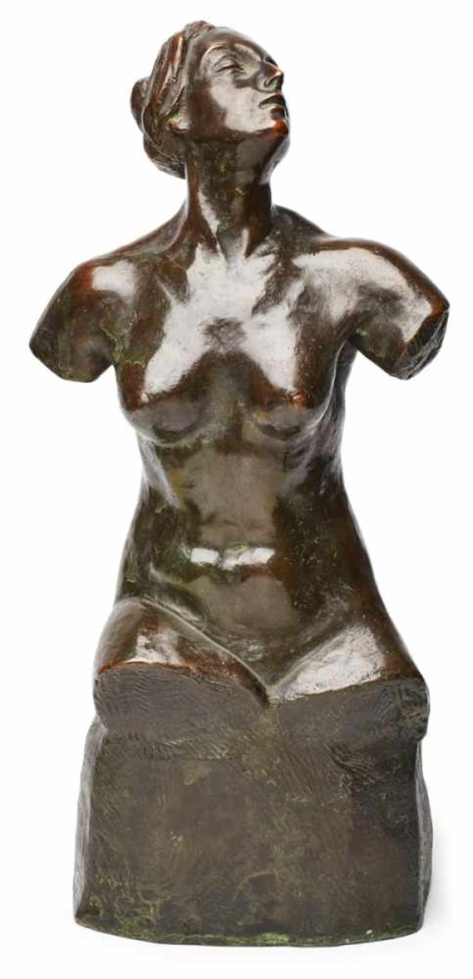 Bronze Josef Bastgen(deutsch, 1882 - 1972) "Venus", dat. 1915. Dunkel patiniert. Auf schlichtem