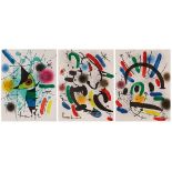 3 FarblithographienJoan Miró 1893 Barcelona - 1983 Palma "Aus Miro Lithograph I: Der singende Vogel,