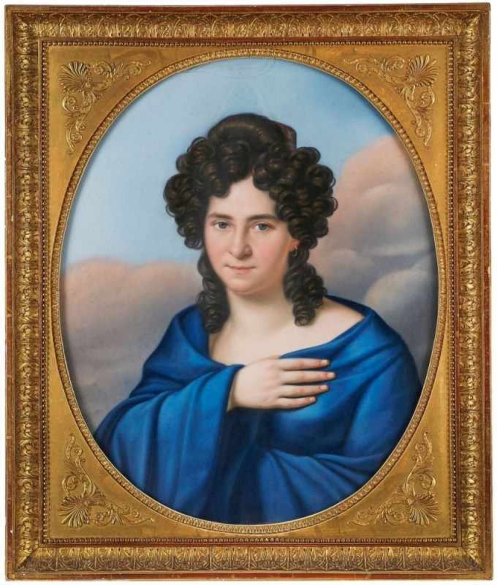 PastellkreidezeichnungGotthelf Leberecht Glaeser 1784 Pegau - 1851 Langen "Frau Mohr, Ehefrau d.