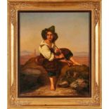 Gemälde Genremaler 19.Jh."Italienischer Hirtenjunge" Öl/Lwd.(doubl.), 46 x 40 cm
