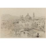 Bleistiftzeichnung Toni Wolter1875 Bad Godesberg - 1929 Bad Godesberg "Ansicht von Florenz" um
