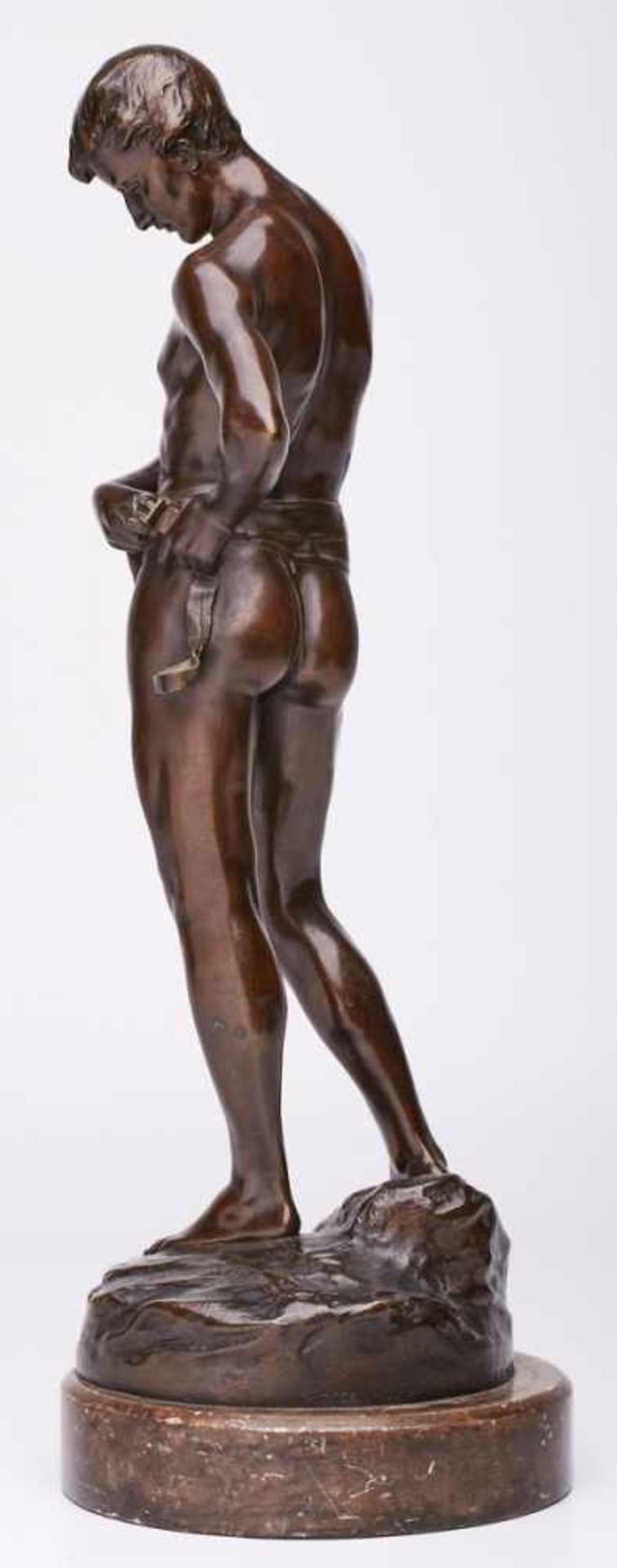 Bronze Julius-Paul Schmidt-Felling(deutsch, 1835 - 1920) David, dat. 1904. Rotbraun patiniert. - Image 2 of 2