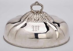 Cloche/ Meatcover, Amerika um 1890.Sterlingsilber. Fa. Gorham. Ovaler, gewölbter Korpus m. 4-fach