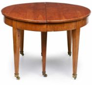 Gr. rd. Biedermeier-Ausziehtisch,süddt. 19. Jh. Kirschbaum massiv u. Kirschbaum furn. Ausziehbar