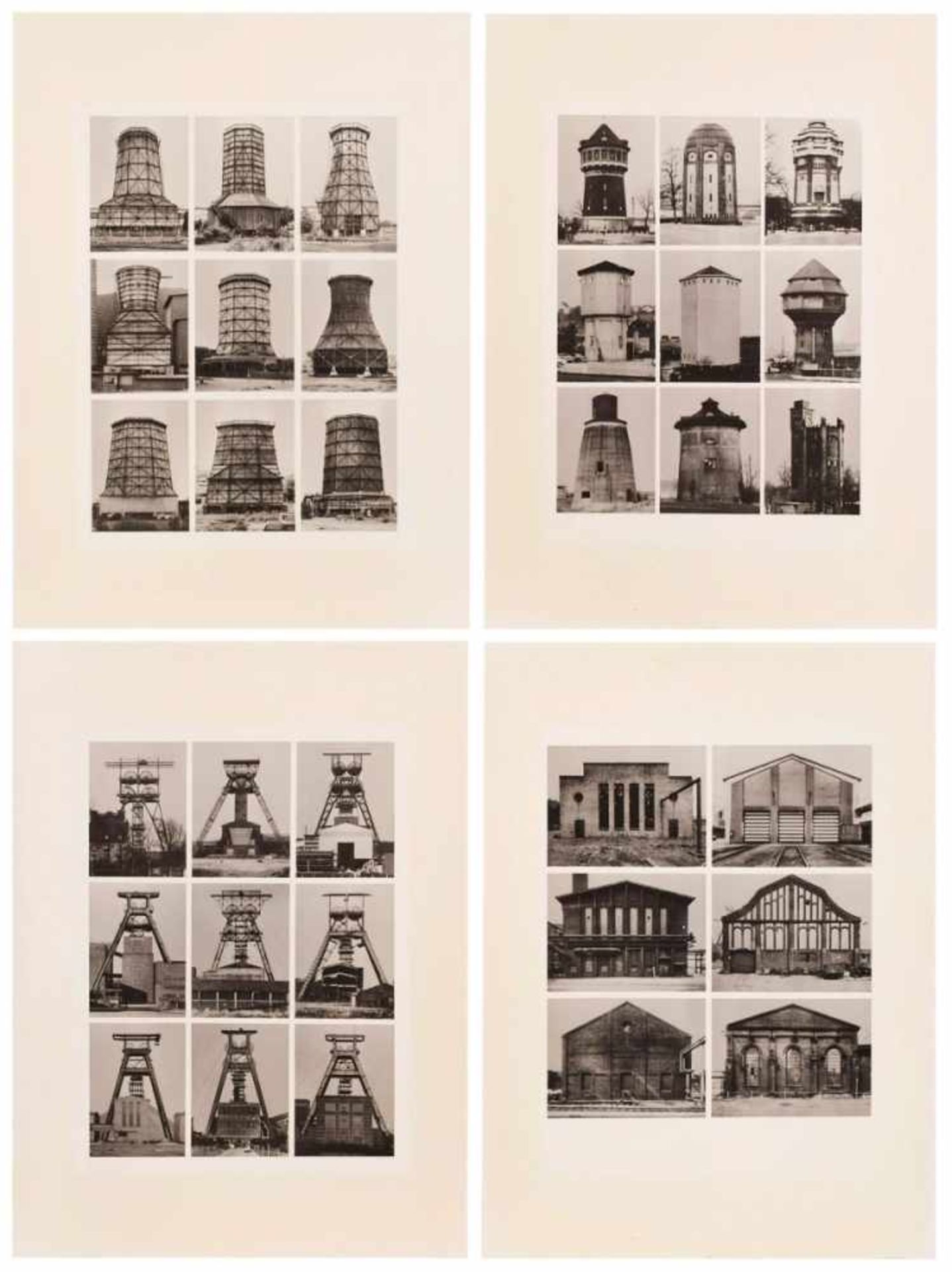 4 s/w Fotosnach Bernd & Hilla Becher "Industriebauten" um 1970 auf Baryt. 39,8 x 29,9 cm, o.R. etwas