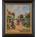 Gemälde Paul Emile Lecomte1877 Paris - 1950 Paris "Markttag" u. re. sign. Paul Emile Lecomte Öl/