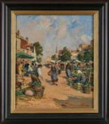 Gemälde Paul Emile Lecomte1877 Paris - 1950 Paris "Markttag" u. re. sign. Paul Emile Lecomte Öl/