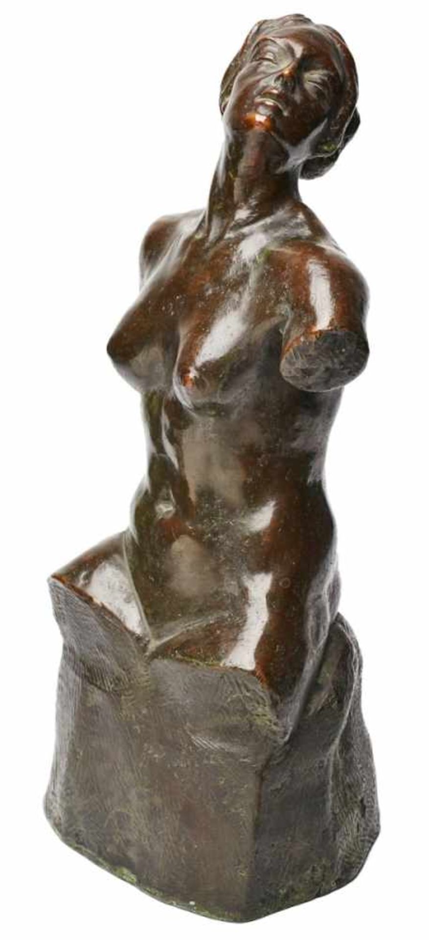 Bronze Josef Bastgen(deutsch, 1882 - 1972) "Venus", dat. 1915. Dunkel patiniert. Auf schlichtem - Image 2 of 2