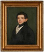 Gemälde Bildnismaler um 1840/50"Porträt eines jungen Mannes" Öl/Lwd. (doubl.), 50 x 39,5 cm