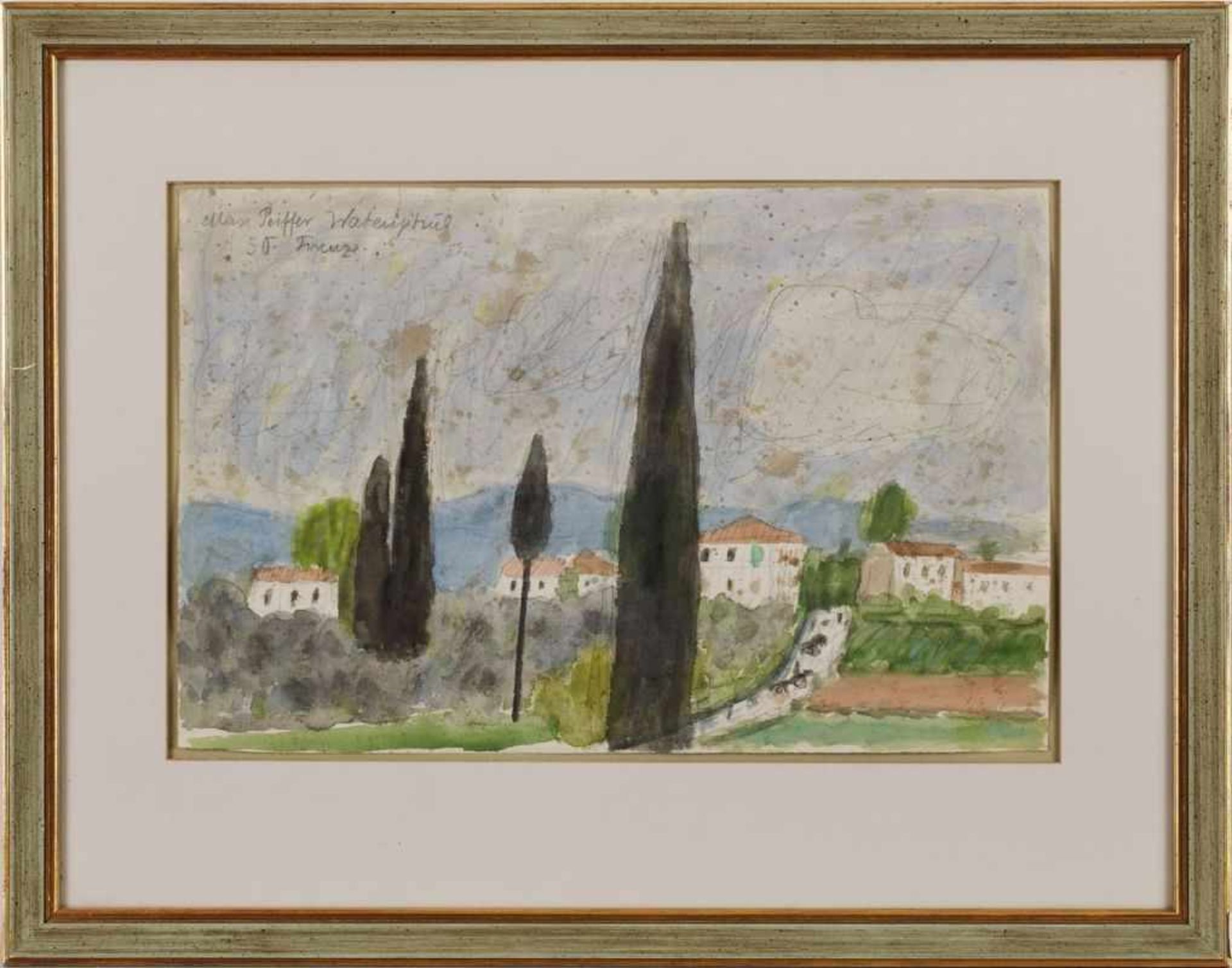 Aquarell Max Peiffer-Watenphul1896 Weferlingen - 1976 Rom "Firenze - Italienische Landschaft" o.