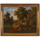 Gemälde Landschaftsmaler um 1800"Der gute Samariter" Öl/Lwd., 49 x 63 cm- - -22.00 % buyer's premium