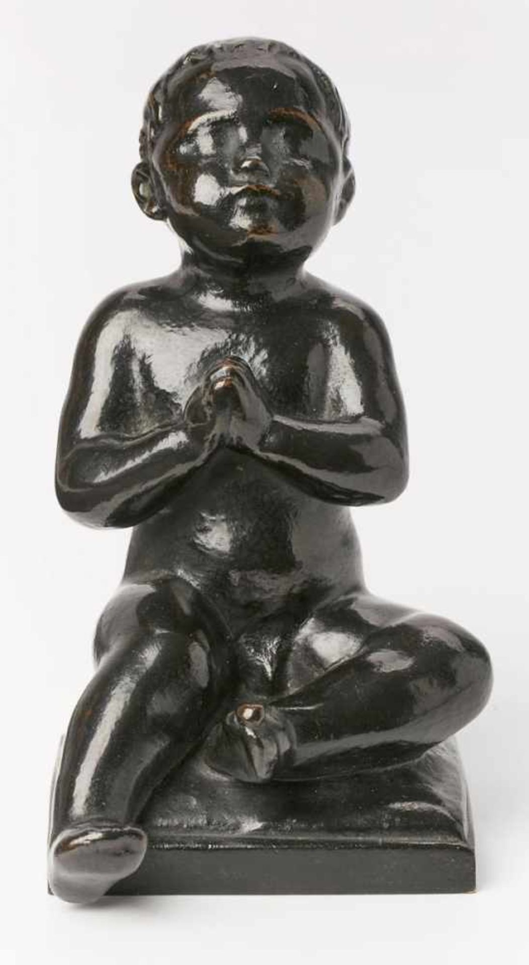 Kl. Bronze Fritz Röll(1879 Kaltennordheim - 1956 Kaltennordheim) Sitzendes Kleinkind, wohl um