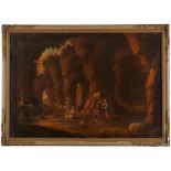 Gemälde Nicolaes Berchem, Umkreis desNiederlande 17./18.Jh "Felsige Landschaft mit figürlicher