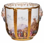 Kl. Eiskühler/ Cachepot,Meissen Marcolini (1774-1813). Hoher, zylindr. Becher, nach unten leicht ge-