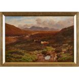Gemälde Stephen E. Hogleyerwähnt 1874 - 1893 Englischer Tier- u. Landschaftsmaler. "In den Highlands