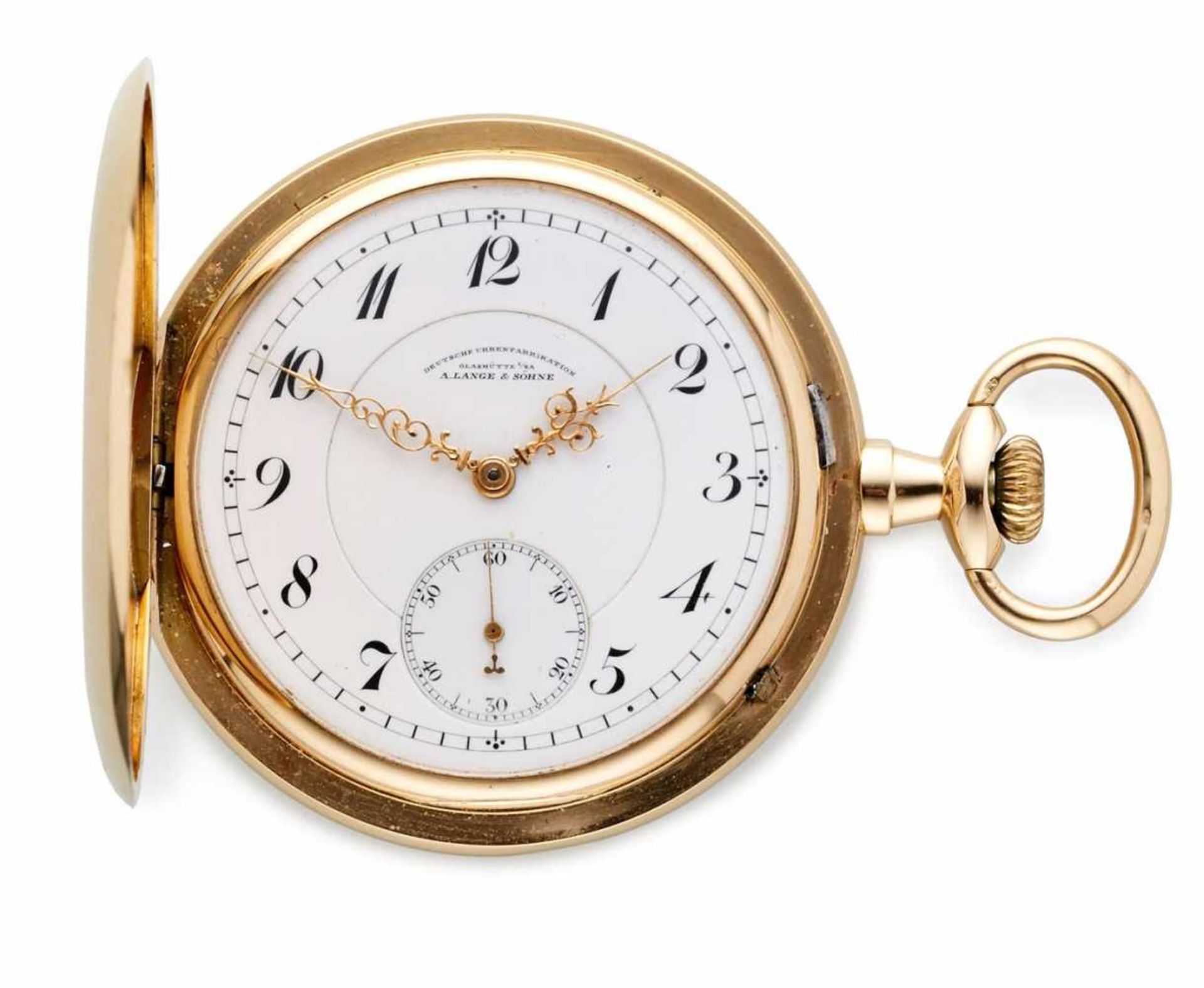 Taschenuhr A. Lange & Söhne DUF, Glashütte um 191314 kt GG, Handaufzug, Werk- u. Gehäuse-Nr.