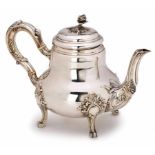 Teekanne, Rokoko-Stil,Frankreich Anf. 20. Jh. 950er Silber. Beschau Frankreich, Meistermarke (in