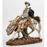 Gr. Fayence-Figur Eugenio Pattarino(Italien 1885 - 1971) Don Quichotte zu Pferde, Mitte 20. Jh.