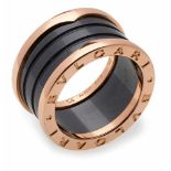 Bulgari-Ring.18 kt RG/Keramik schwarz, Modell B.Zero1, unflexibel, innen bez. "SB 00718", B 1,2