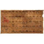 Textil-Fragment"Buddhas", China wohl 13. Jh. Seide. Reihung auf Lotosthron sitzender Buddhas, d.